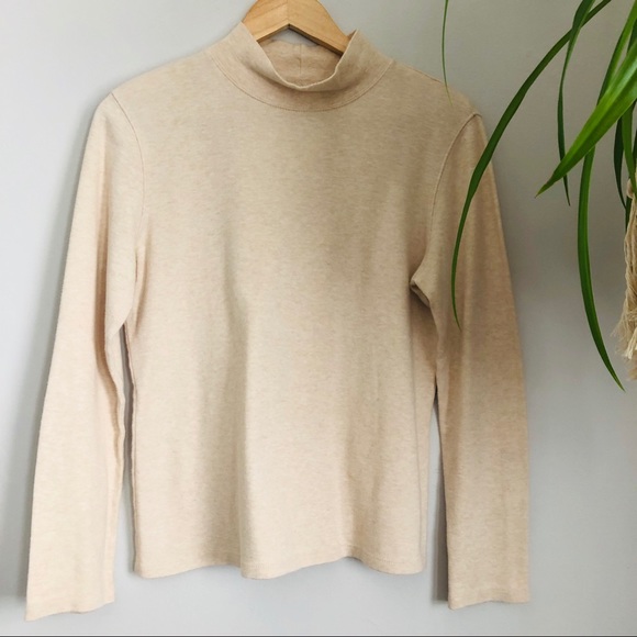 St Johns Bay 100% Cotton Tan Mock Neck Top - Picture 8 of 8